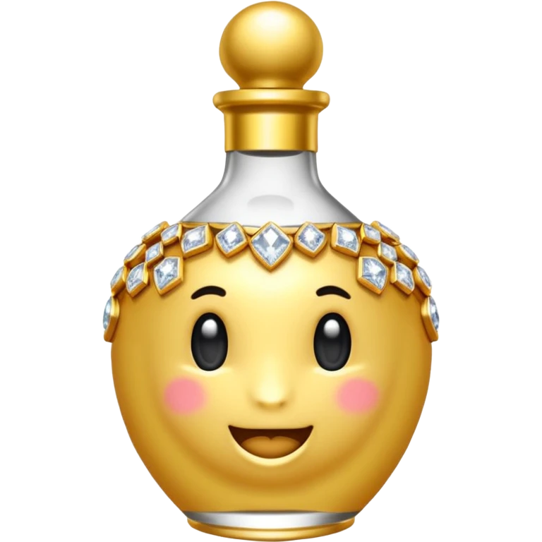 Biberón dorado con diamantes emoji