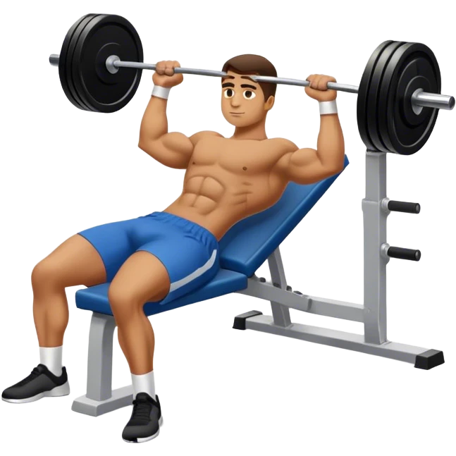 A guy doing flat-benchpress emoji