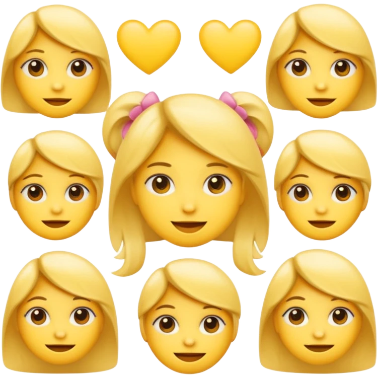 emojis basicos, de los gestos amarillos,  pero su version girlie  emoji