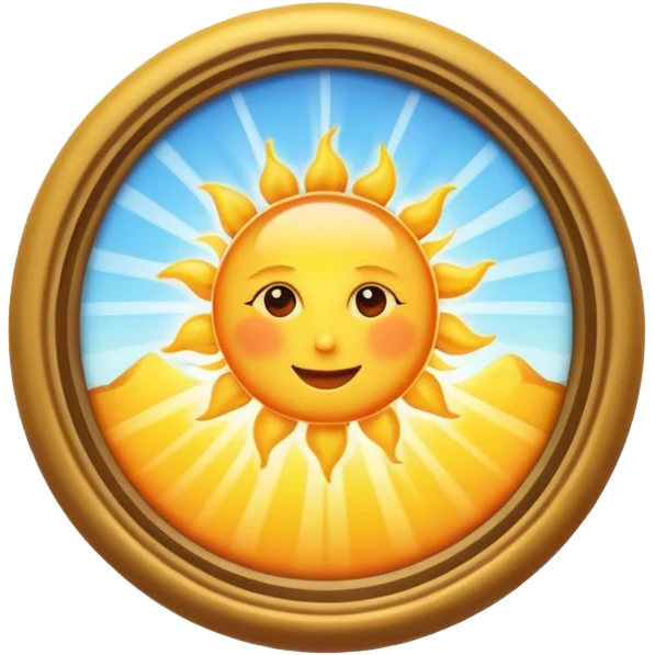 The sun is shining through the window emoji