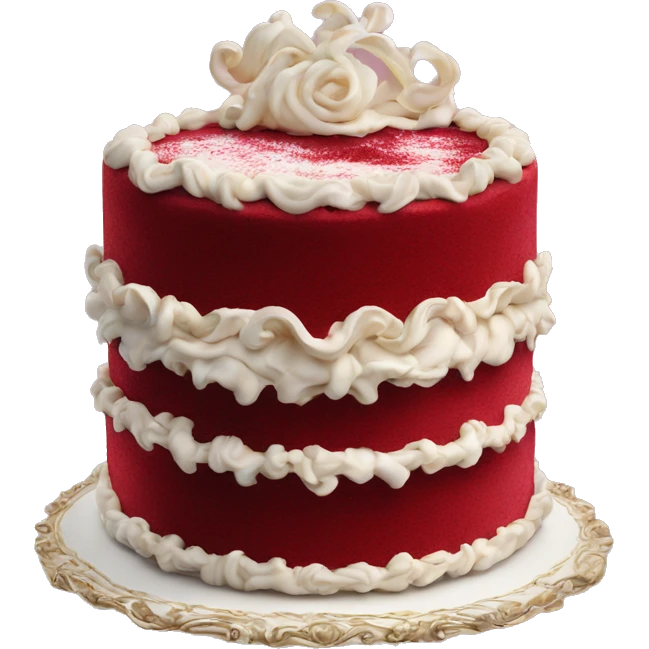 highly detailed rococo red velvet cake emoji