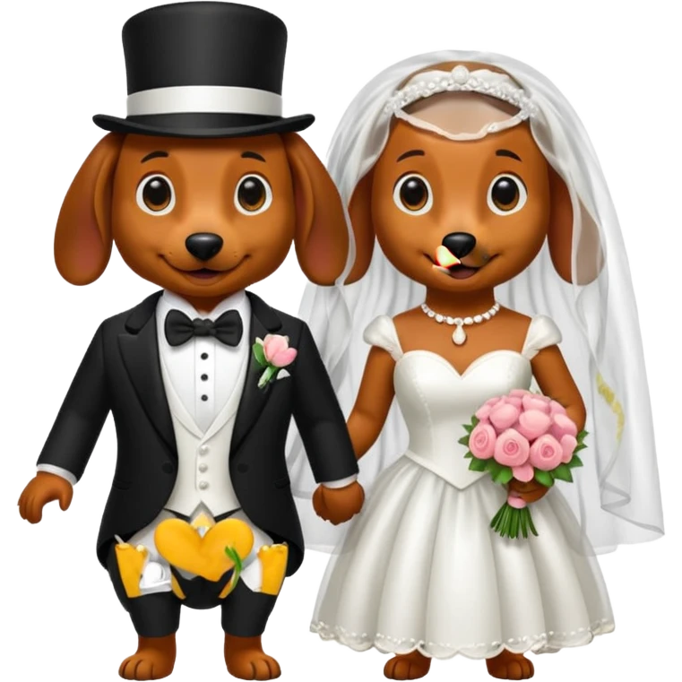 A dachshund wedding  emoji