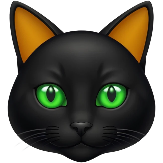 Green eyes black cat emoji