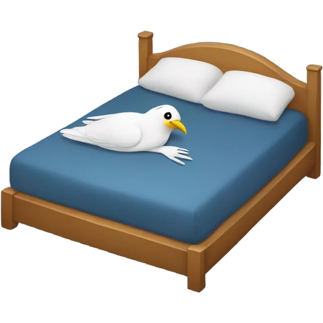 A Bird lay in  a bed emoji