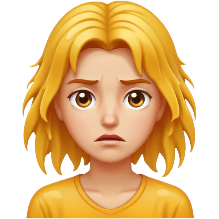 woman with dissatisfied face and wet hair emoji