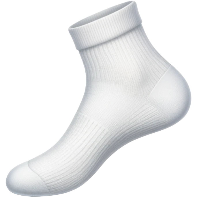 white sock turned inside out showing the insole from underneath emoji