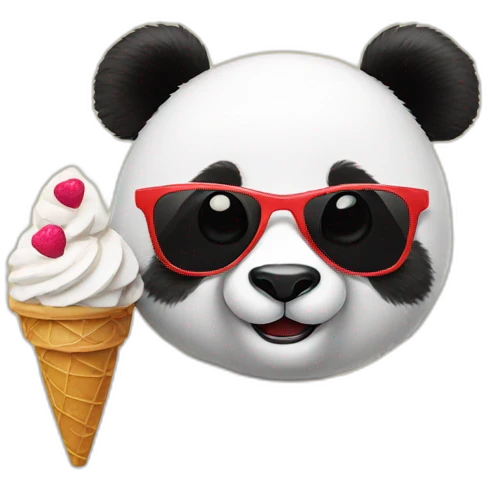 Panda with a sunglasses and a ice cream emoji