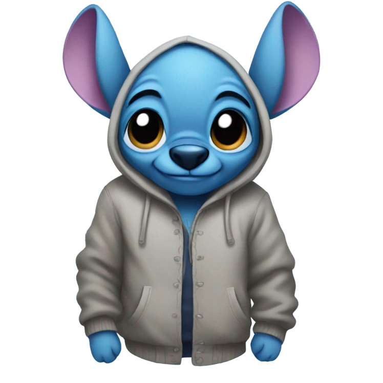 stitch wearing a hoodie emoji