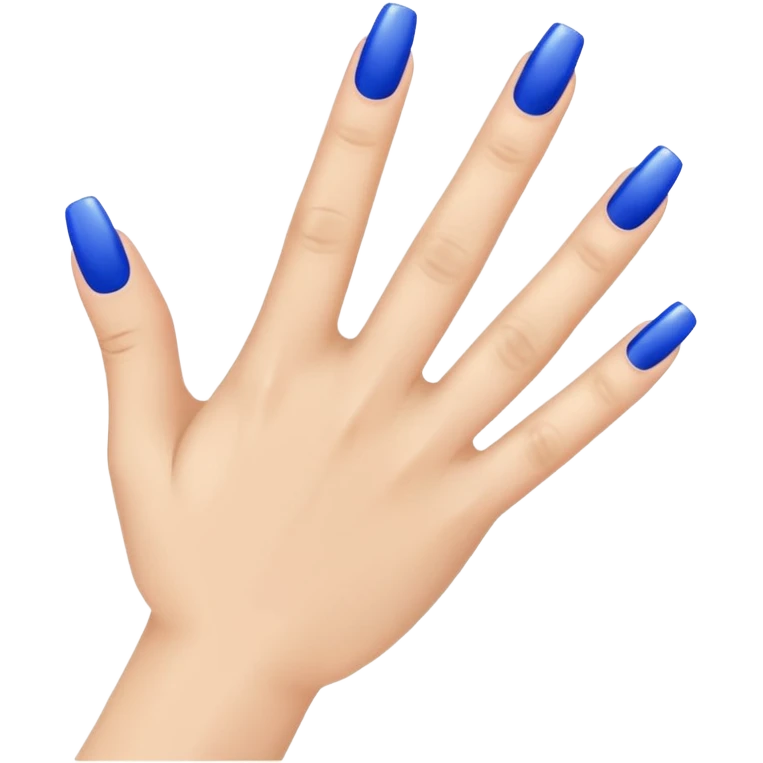 one finger blue nail art emoji
