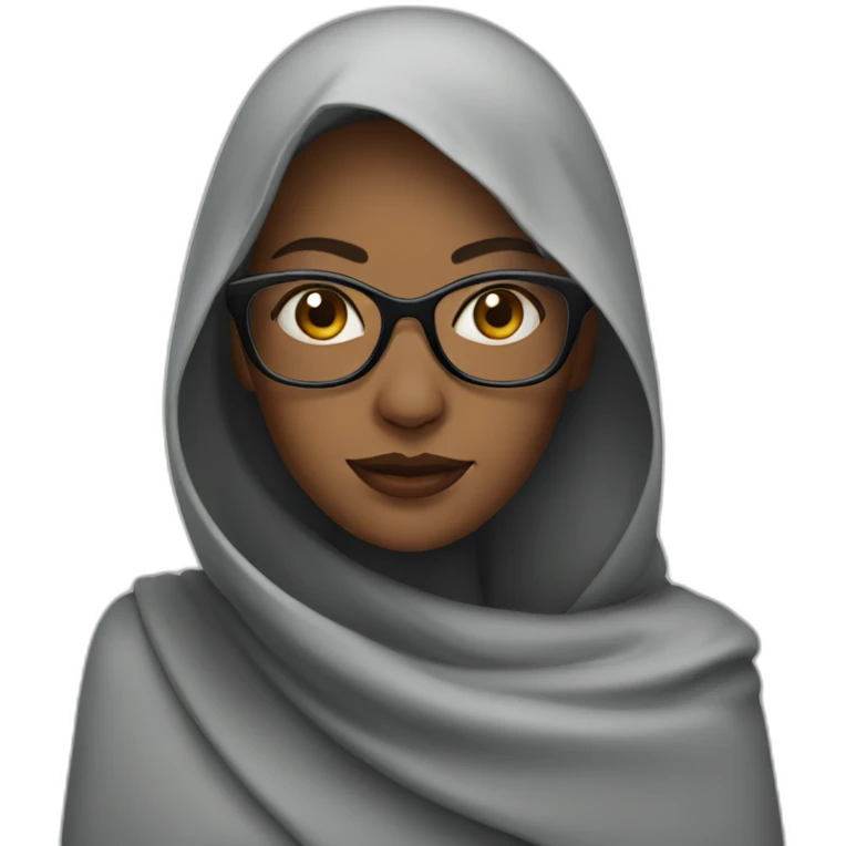 Veiled woman wearing glasses emoji