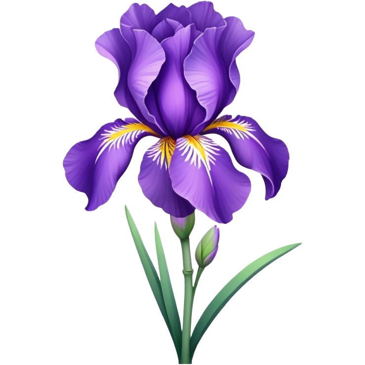 single Lavender Iris, straight stem emoji