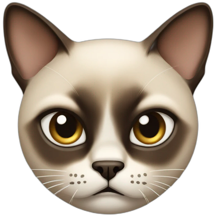 Very angry Siamese cat with dark brown hair emoji