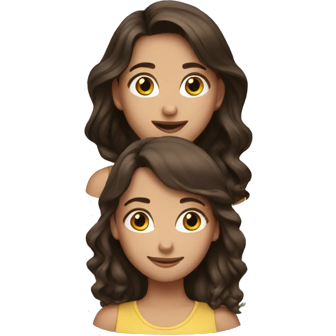 3 brunettes friends  emoji