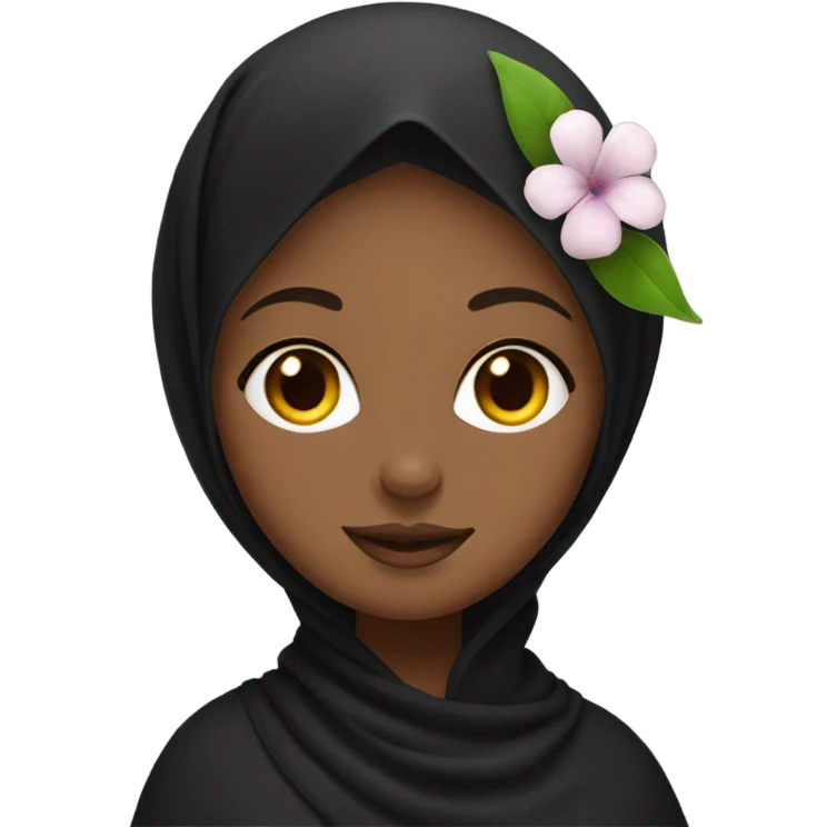 black hijab girl with flower on her hea emoji