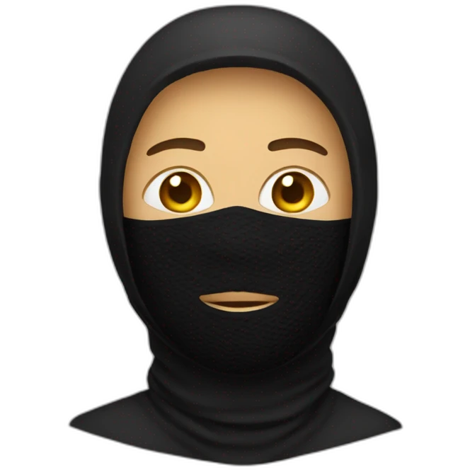 person with balaclava dark skinned emoji
