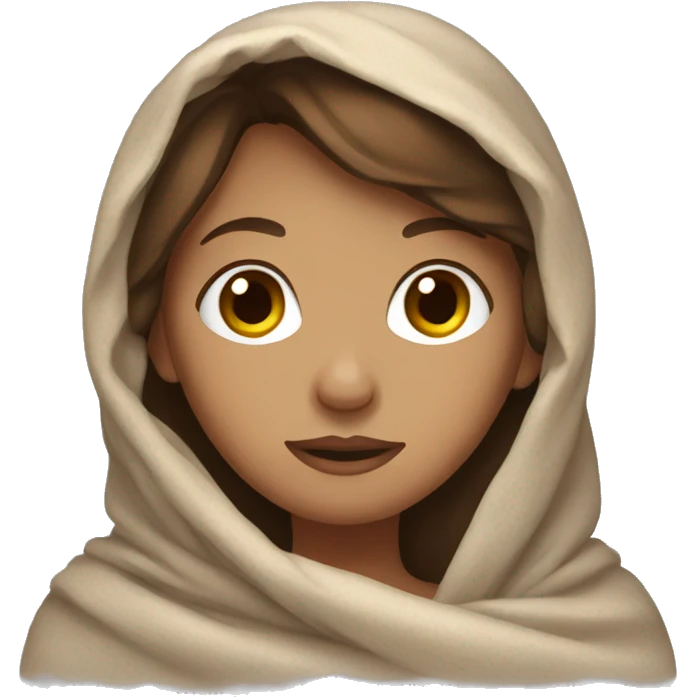 Brown hair girl wrapped in blanket  emoji