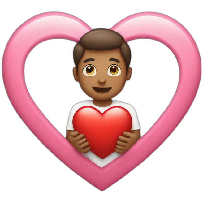 Holding a big heart emoji
