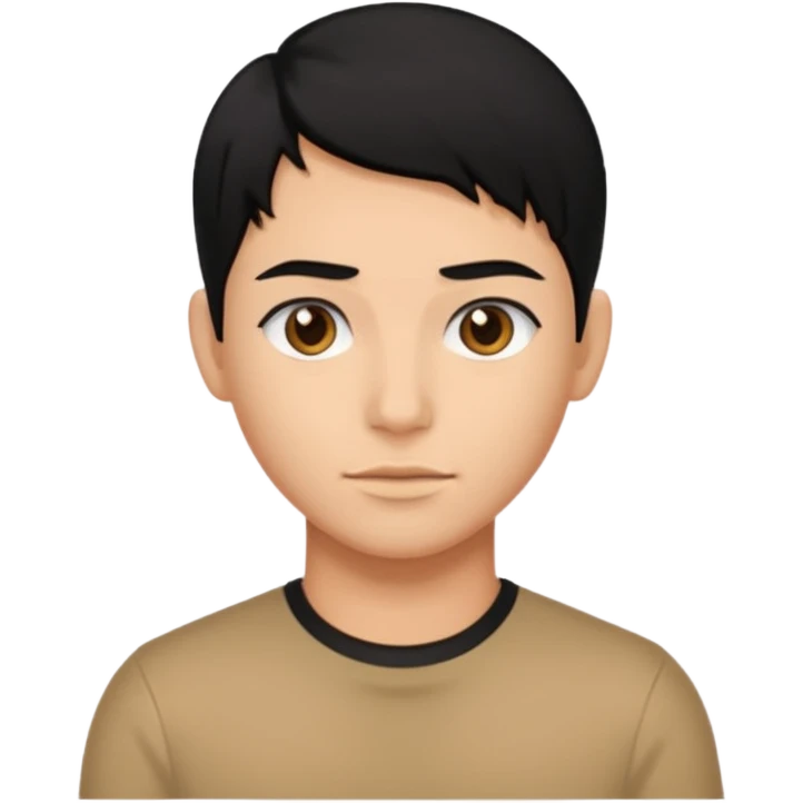 Black Middle Part Undercut emoji