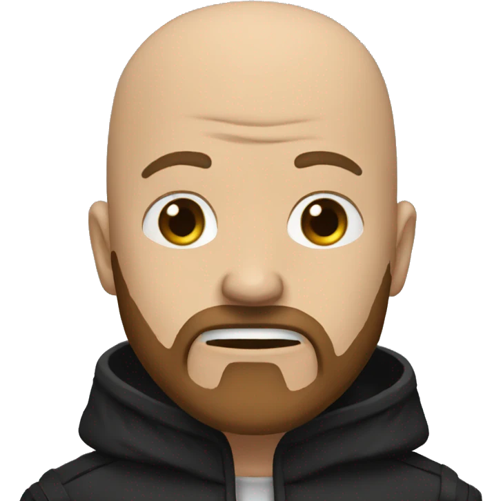 bald human rogue with brown beard and black hood crying emoji