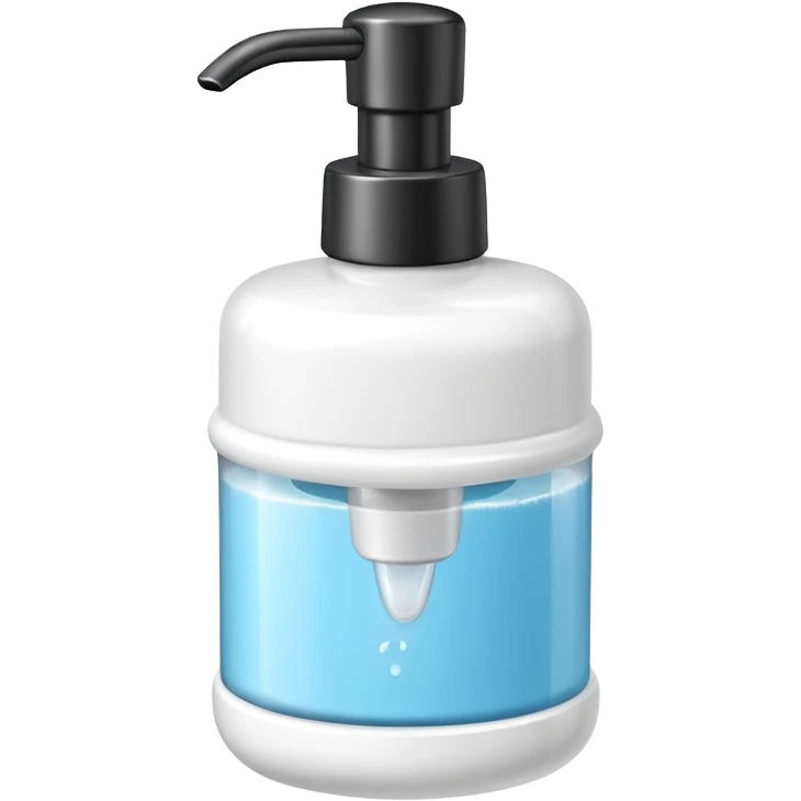 foam pump bottle object icon, soap dispenser with foam on top, glossy plastic, 3D cartoon, mobile game icon style, centered, clean background, no text, no watermark
 emoji