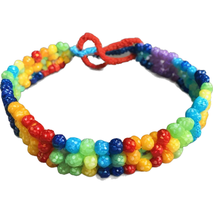 Friendship bracelet made with beads emoji