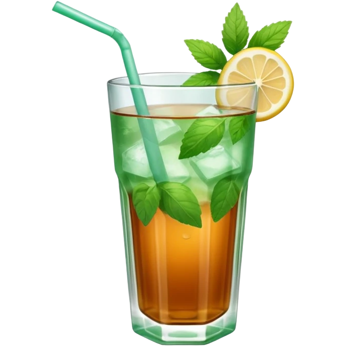 ice mint tea without lemon in glass emoji