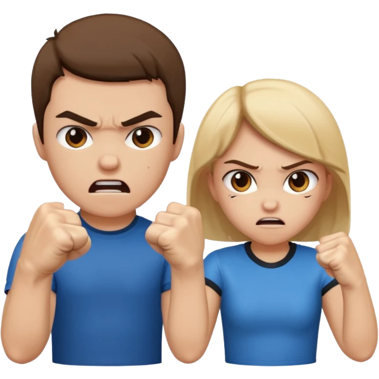 Fight girl and boy  emoji
