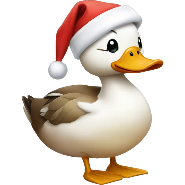 Duck wearing a Santa hat  emoji