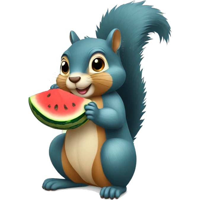 A squirrel holding a watermelons  emoji