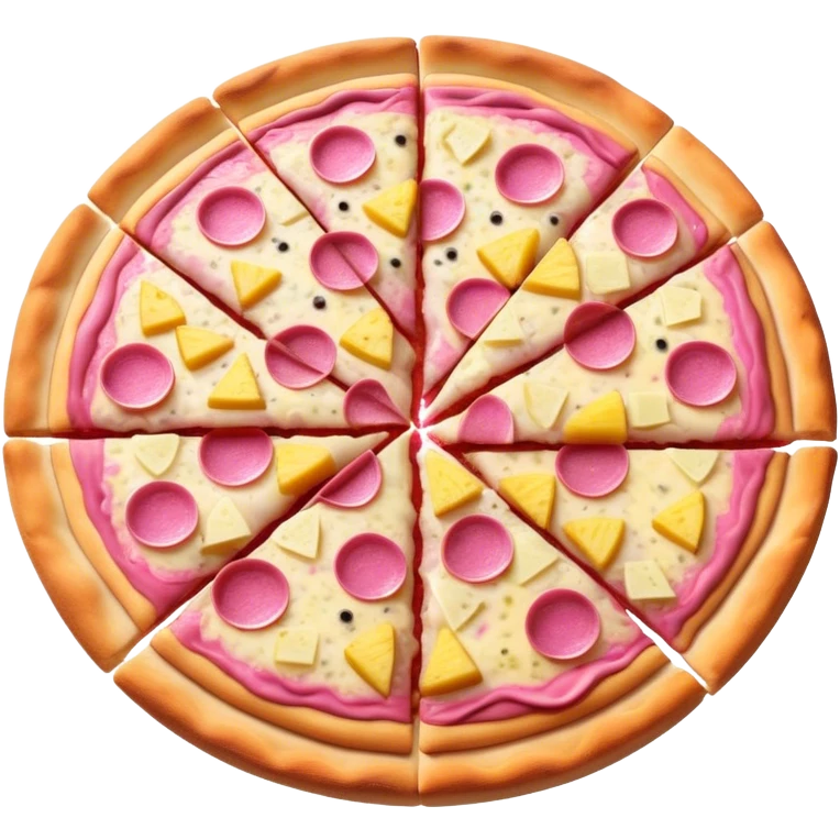 Pink pizza with pineapple  emoji