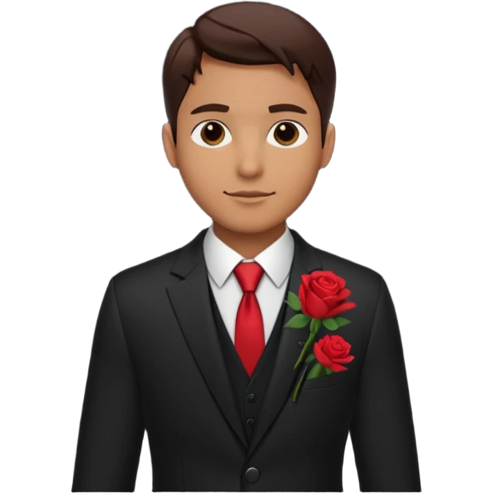 man with flower in his suit pocket emoji