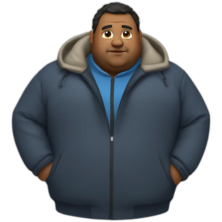 fat guy in a small coat emoji