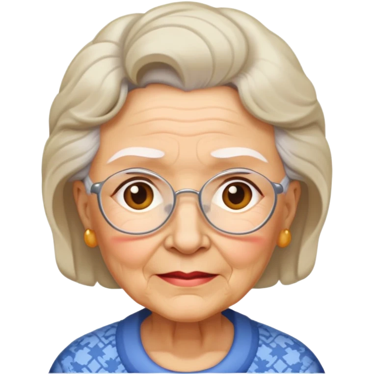 grandma light skin light hair no glasses emoji