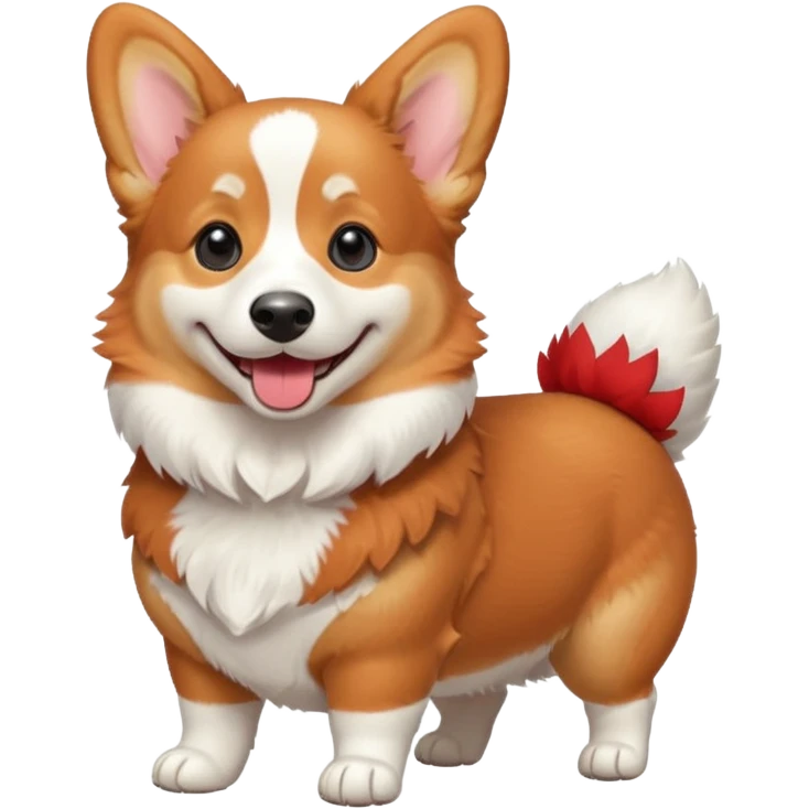 Red and white corgi emoji