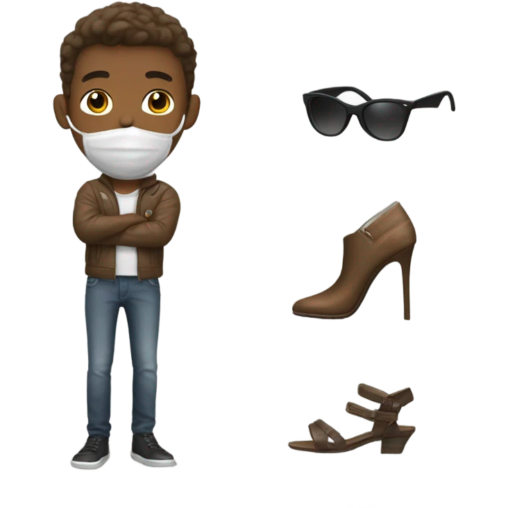 Persona venta de accesorios y ropa emoji