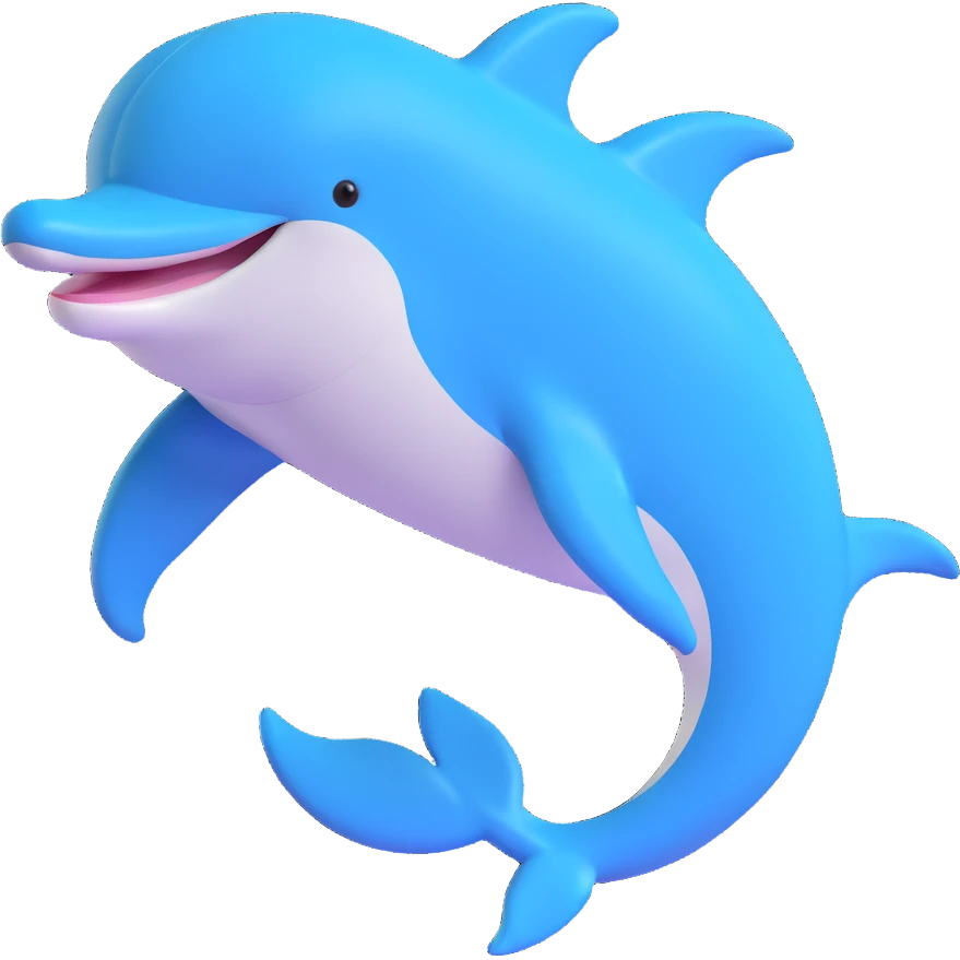 A pink dolphin emoji