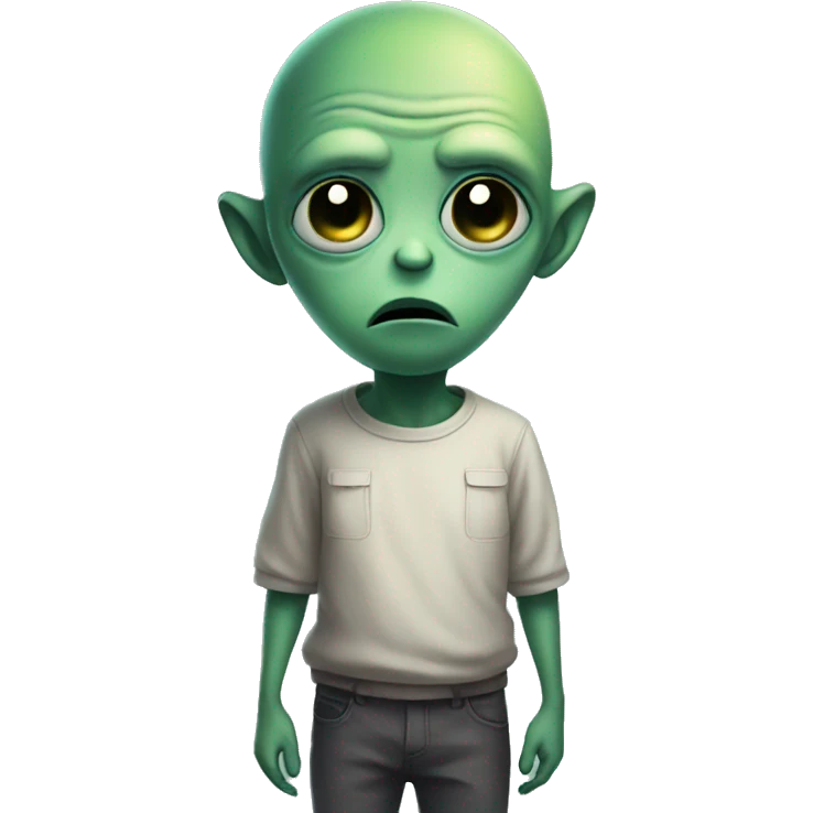 alien sad emoji