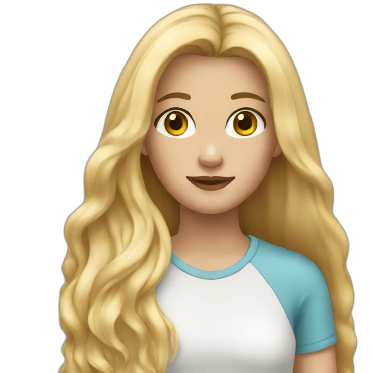 teenage girl with long blonde hair  emoji