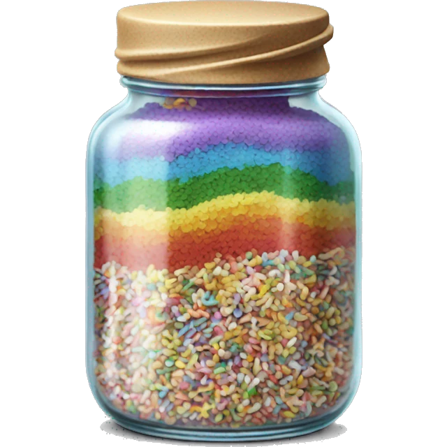Rainbow Sprinkles in a jar emoji