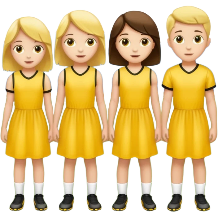 football team kids in yellow dress emoji