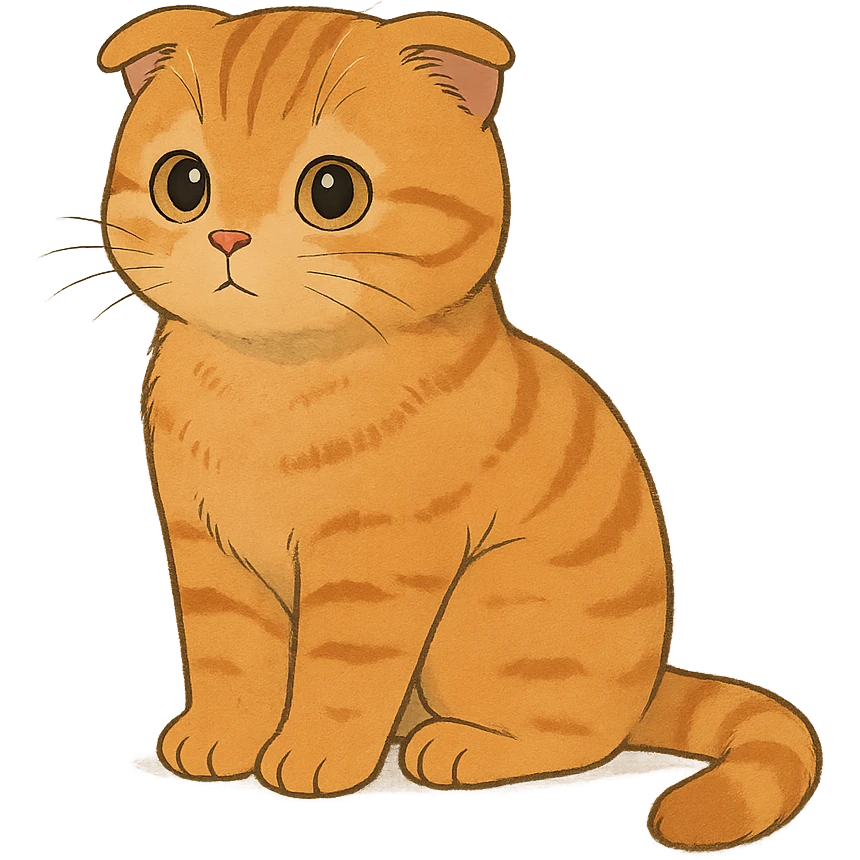 orange scottish fold kitten emoji