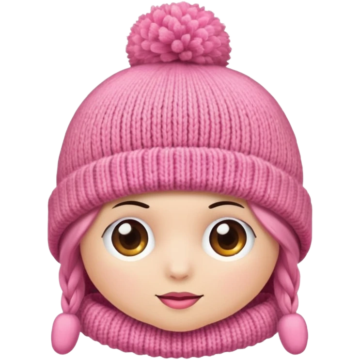 A pink winter hat emoji