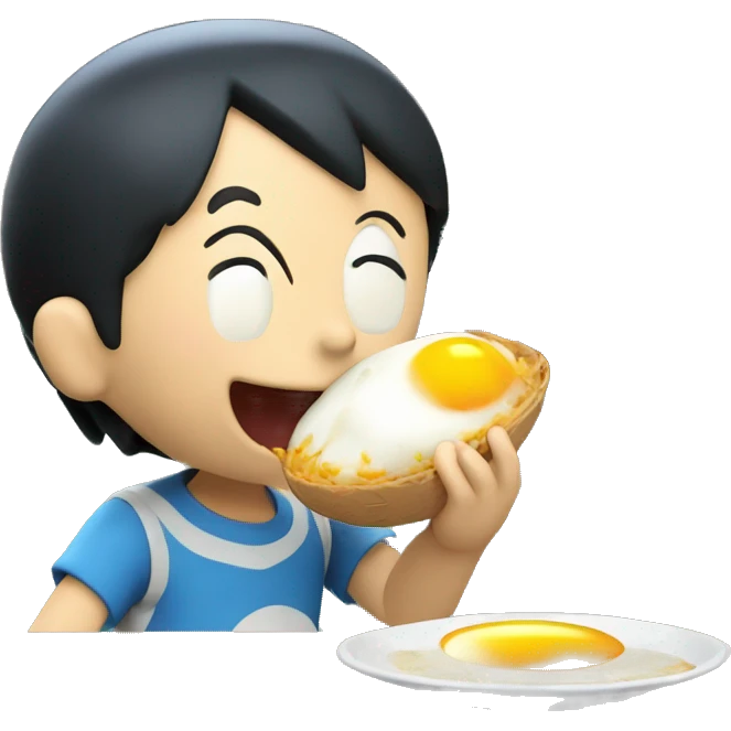 Doraemon comiendo huevo  emoji