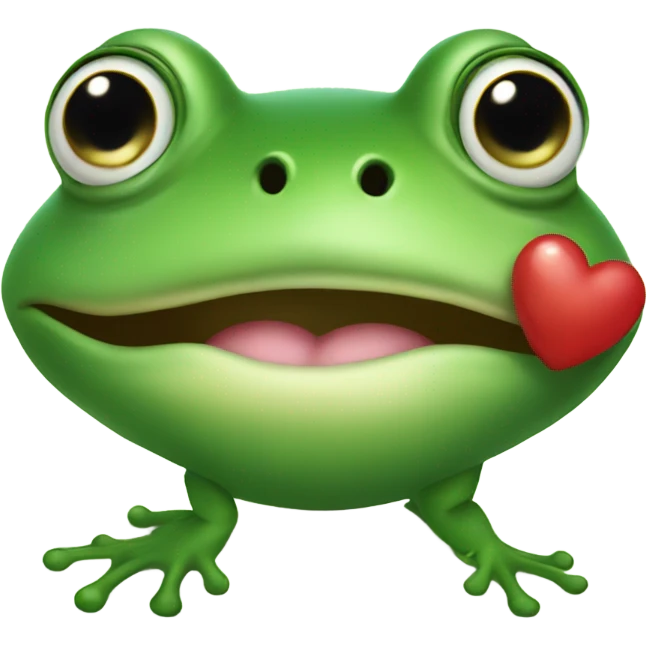 Frog sending a kiss emoji