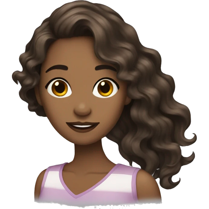 She-brunette-wavy hair-Featureless emoji