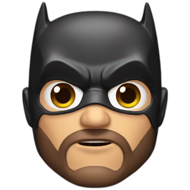 batman head only with beard and brown eyes emoji