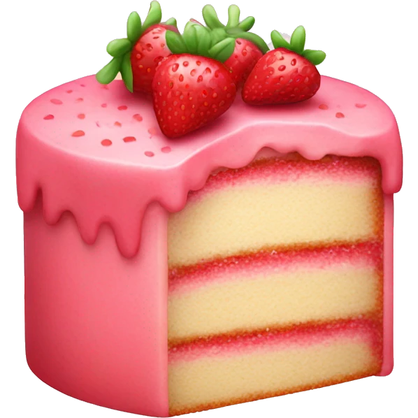 Cute pink strawberry cake emoji
