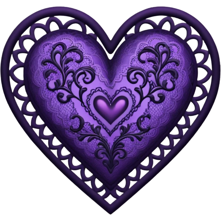 black and purple lace heart emoji