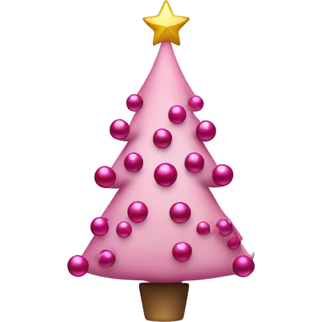 christmas tree with pink ornaments  emoji