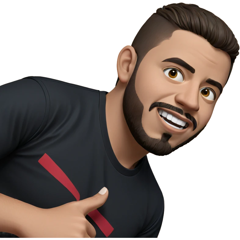 bearded boy in black shirt emoji